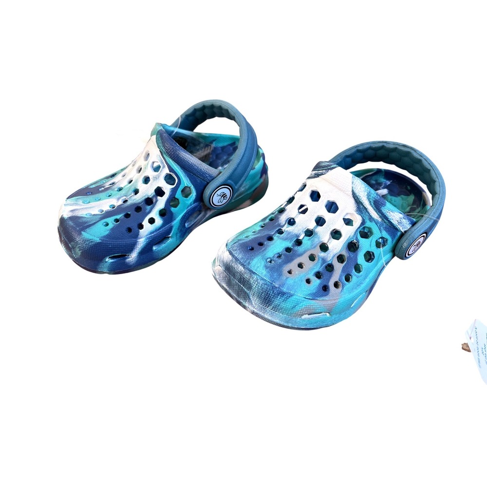 Joybees Kids Everyday Clogs‎ Blue Teal Marble Swirl Size C4/5 NEW